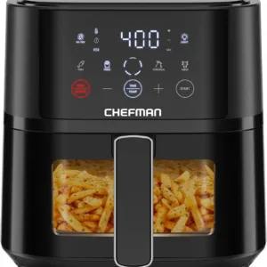 Air Fryer - 4 QT Compact Airfryer for Quick & Easy Meals, Features Hi-Fry Technology for Extra Crisp, Easy-View Window, Touch Co