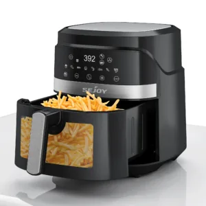 SEJOY 6 Quarts Large Capacity Electric Air Fryers Oil-free Automatic Household Kitchen 360°Baking Oven Deep Fryer without Oil