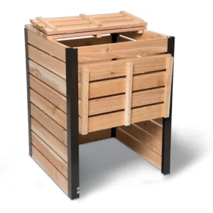 Gardener's Supply Company Cedar Compost Bin | Heavy Duty Outdoor Composter with Aluminum Corners & Steel Handles | Holds 110 Gal